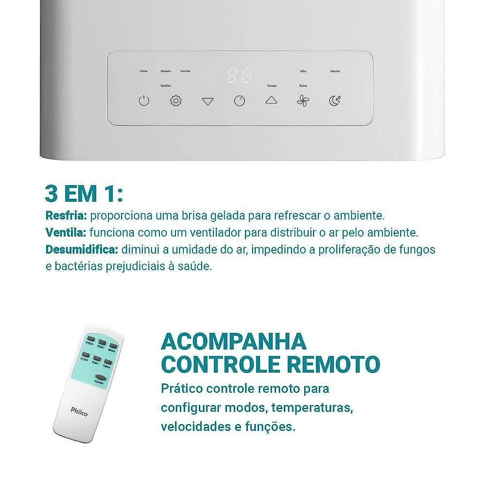 Ar Condicionado Portátil Philco 10000 BTUS Frio 220V PAC10FN