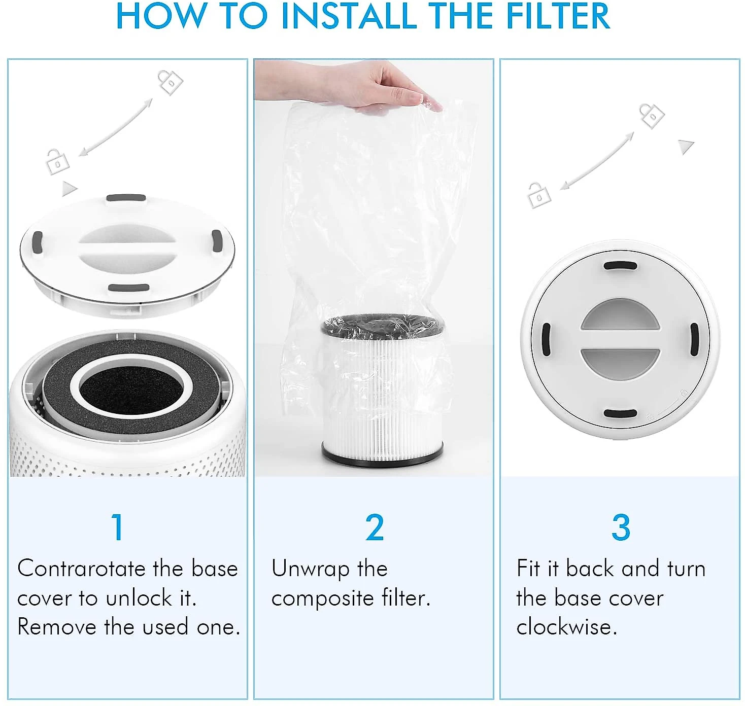 MOOKA Purificador de Ar para Grandes Espaços com Filtro HEPA H13 Área 40 m2