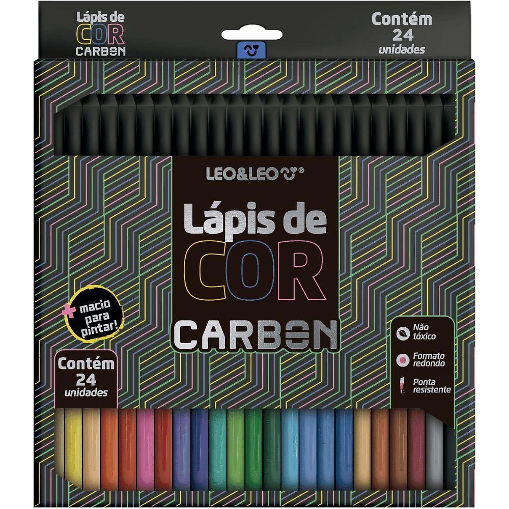 Lápis de Cor Leonora Carbon Line com Mina Supermacia 24 Unidades Multicolorido