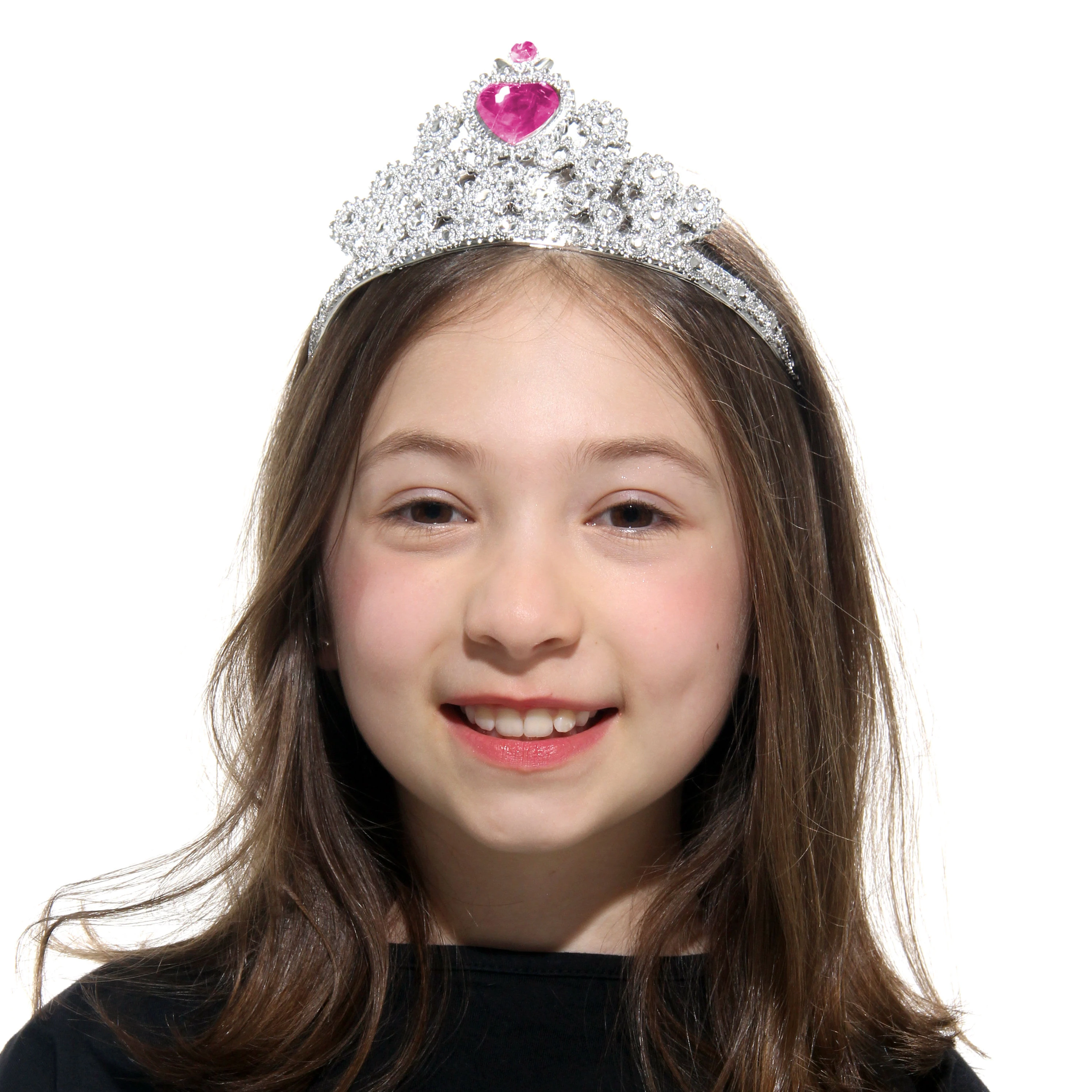 Coroa De Princesa Pedra Rosa Acessório De Fantasia Abrakadabra