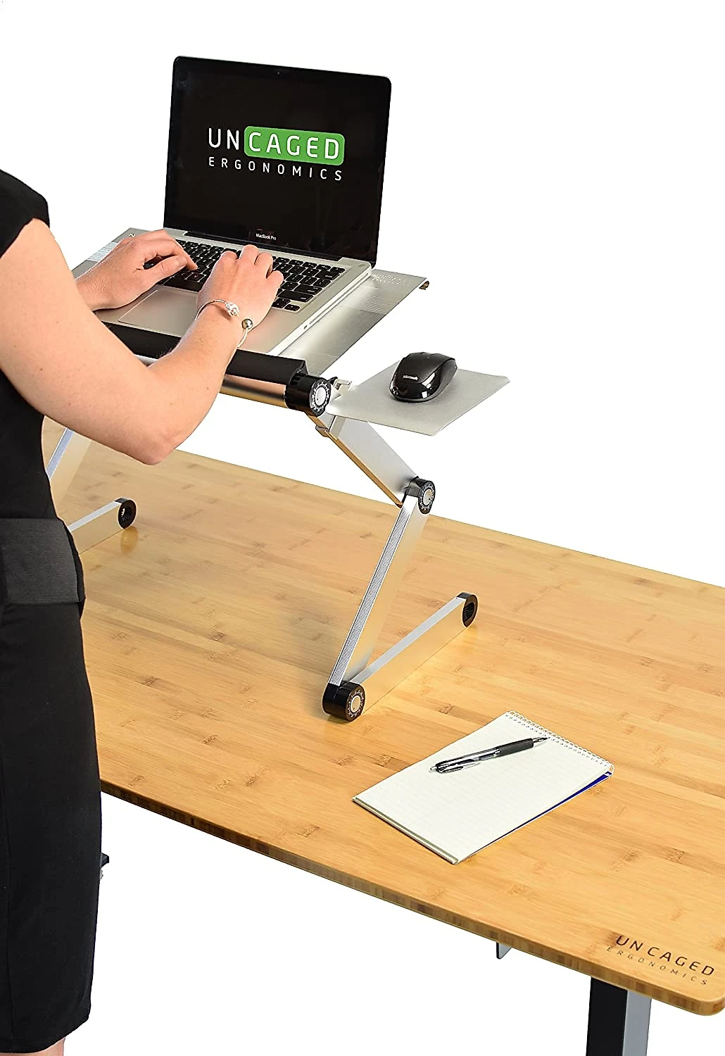 WorkEZ Cool Cooling Laptop Cooling Stand e Lap Desk Tray for Bed Couch com 2 ventiladores 3 portas USB Mouse Pad cinza