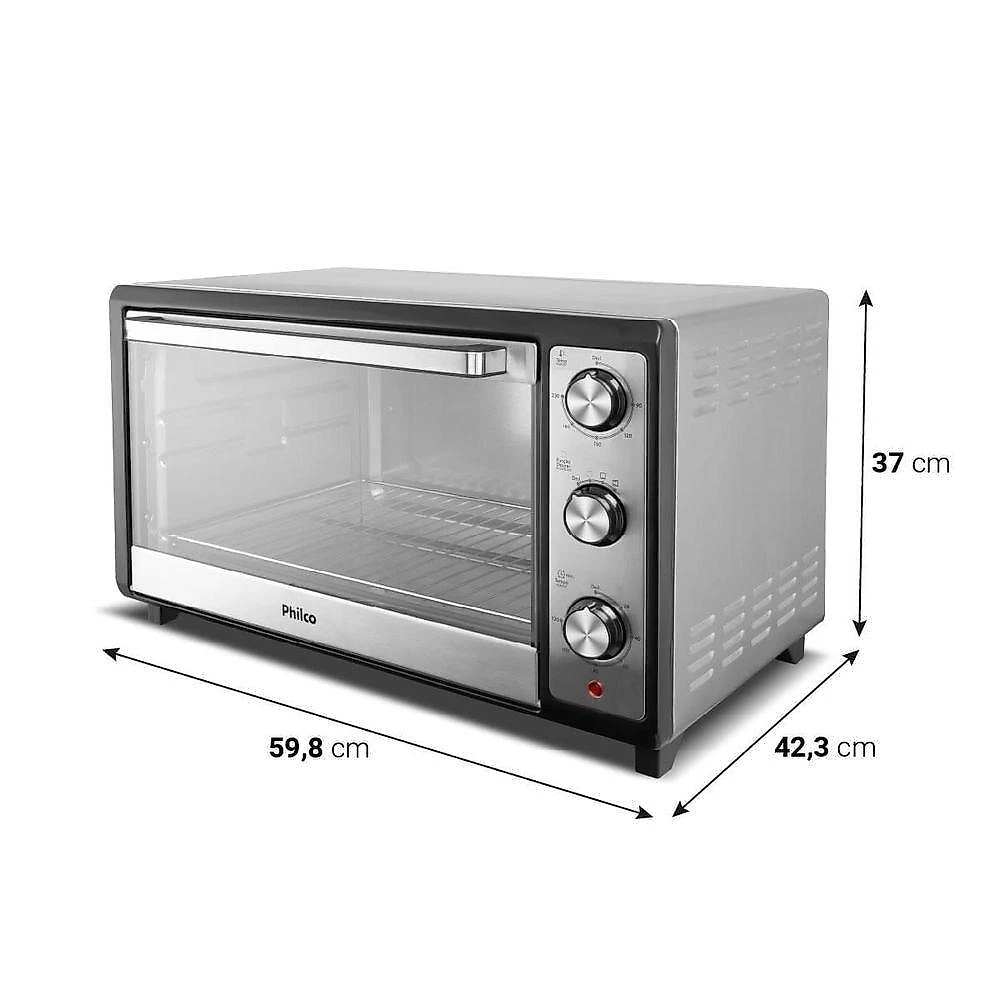 Forno Elétrico de Bancada Philco PFE60I 60L 1800W Multifunções Inox 220V