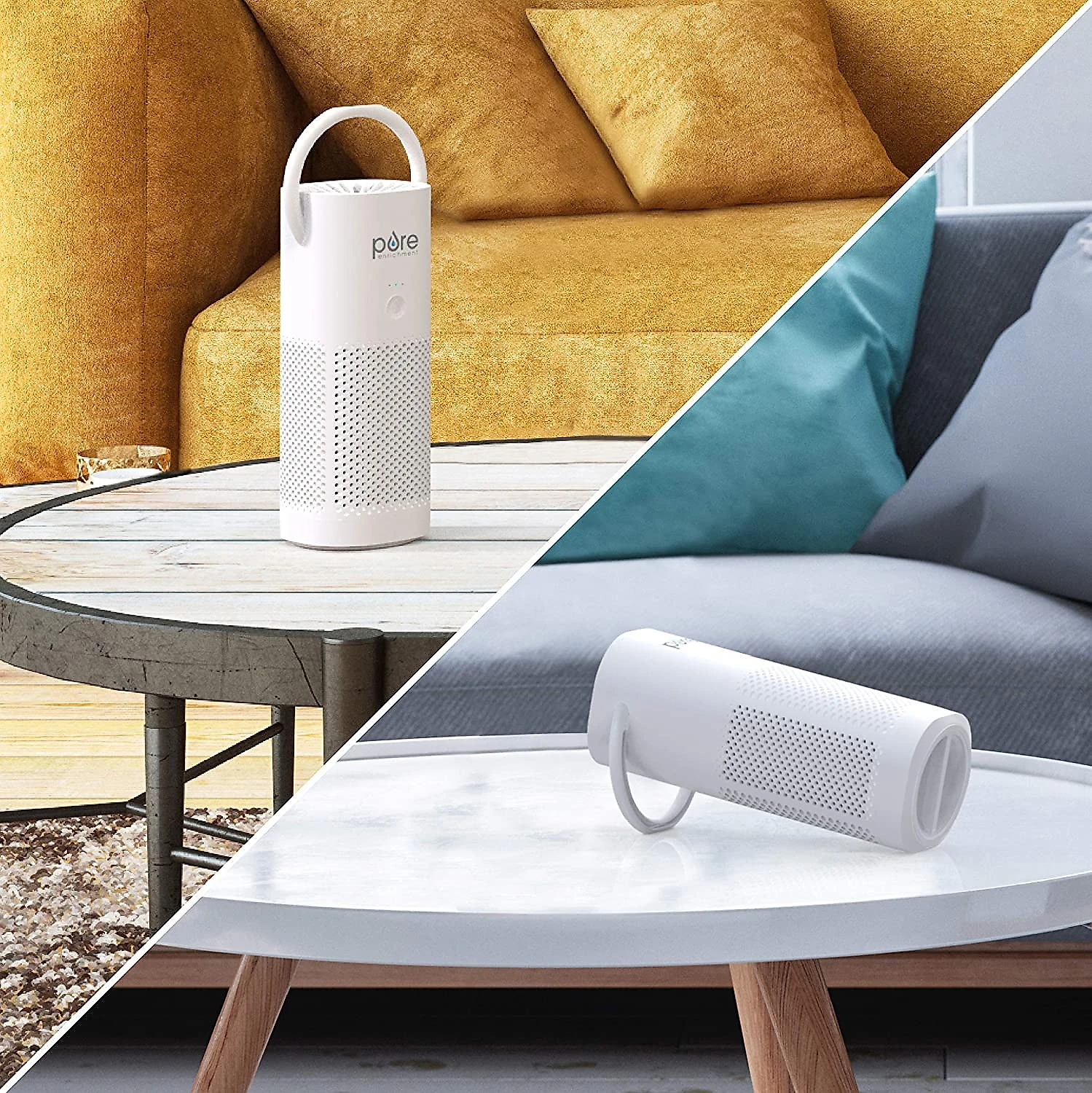 Pure Enrichment Purificador de Ar 2 em 1 Automático com Filtro HEPA Área 9 m2 110V Branco