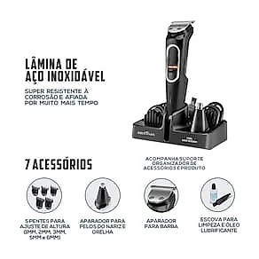 Aparador de Pelos Britânia BAP21P Multigroom 7 em 1 Sem Fio Preto - Bivolt