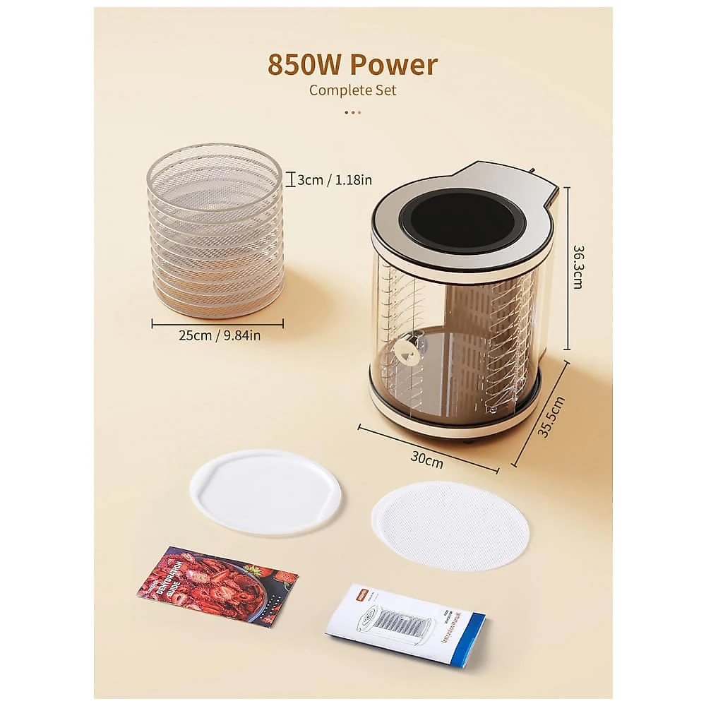 Desidratador Reemix FD-1030 Prata 10 Bandejas Rotativas Aço Inox 850W 240V