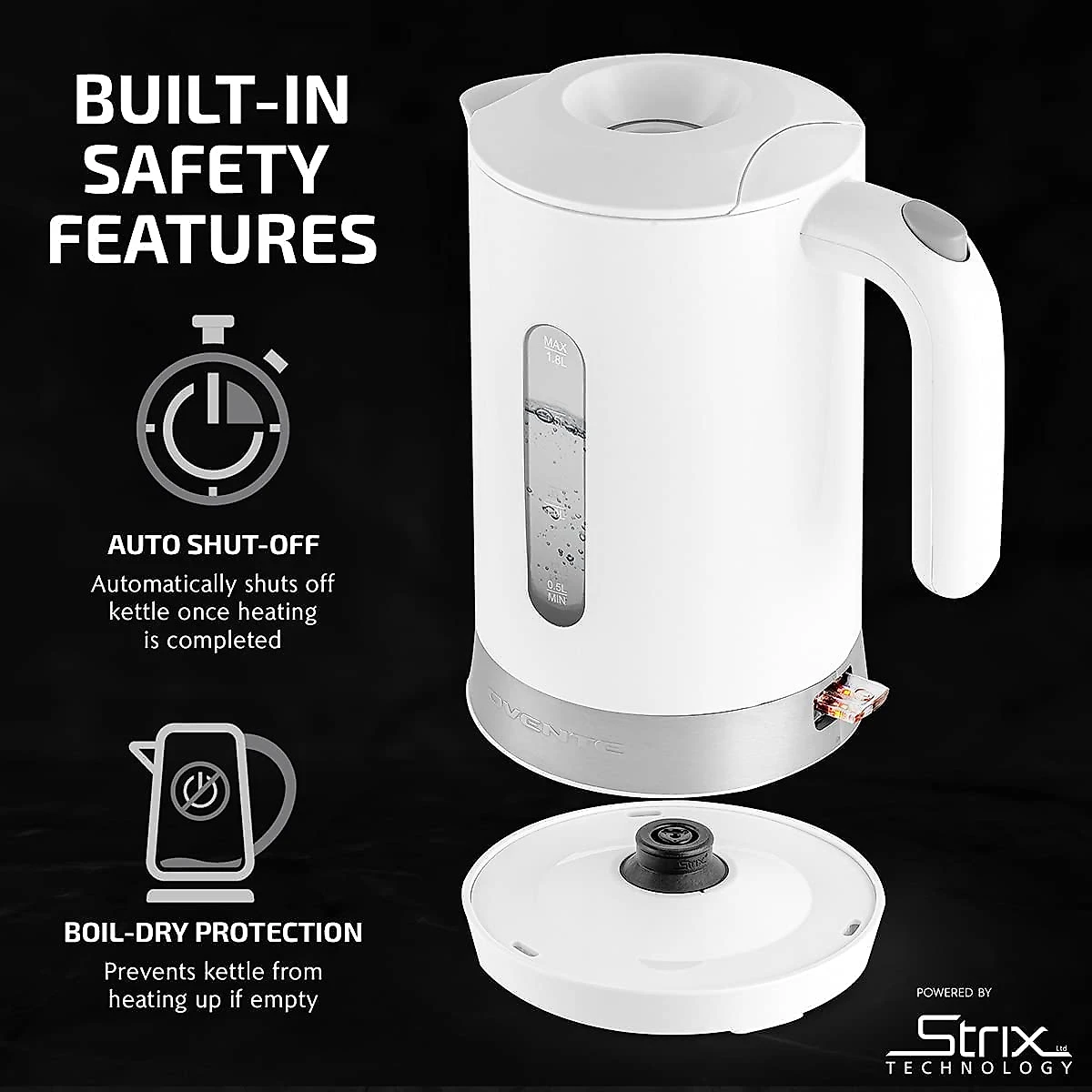 Ovente Chaleira Elétrica de 18L com Desligamento Automático 1 500W110V Branco
