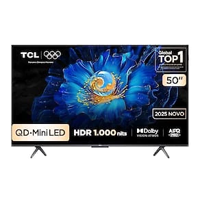 Smart TV TCL 50" 4K QD-Mini Led 50C6KS 60Hz com Sistema Operacional Google TV