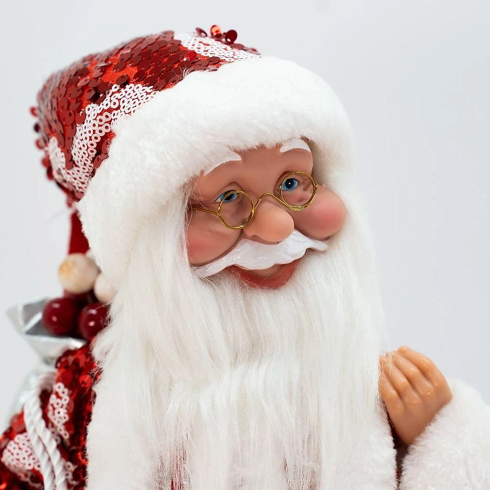 Decoração Boneco Papai Noel Colecionável Musica Festivo 45cm