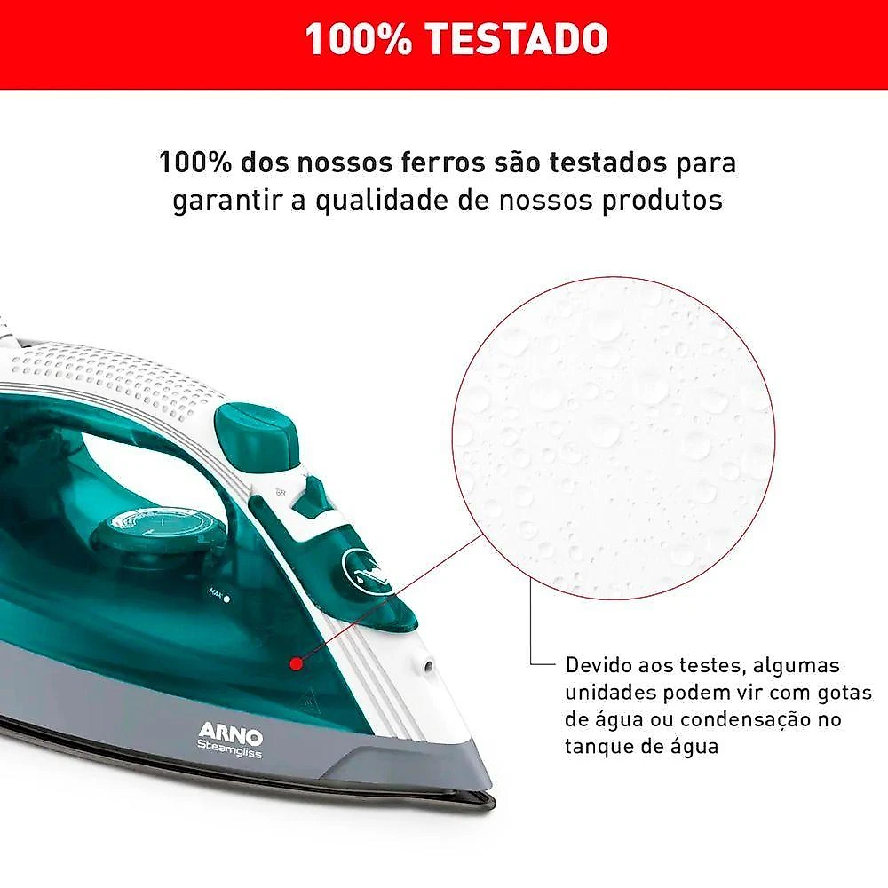 Ferro A Vapor Antiaderente Com Spray Arno Steamgliss 1200W 110V
