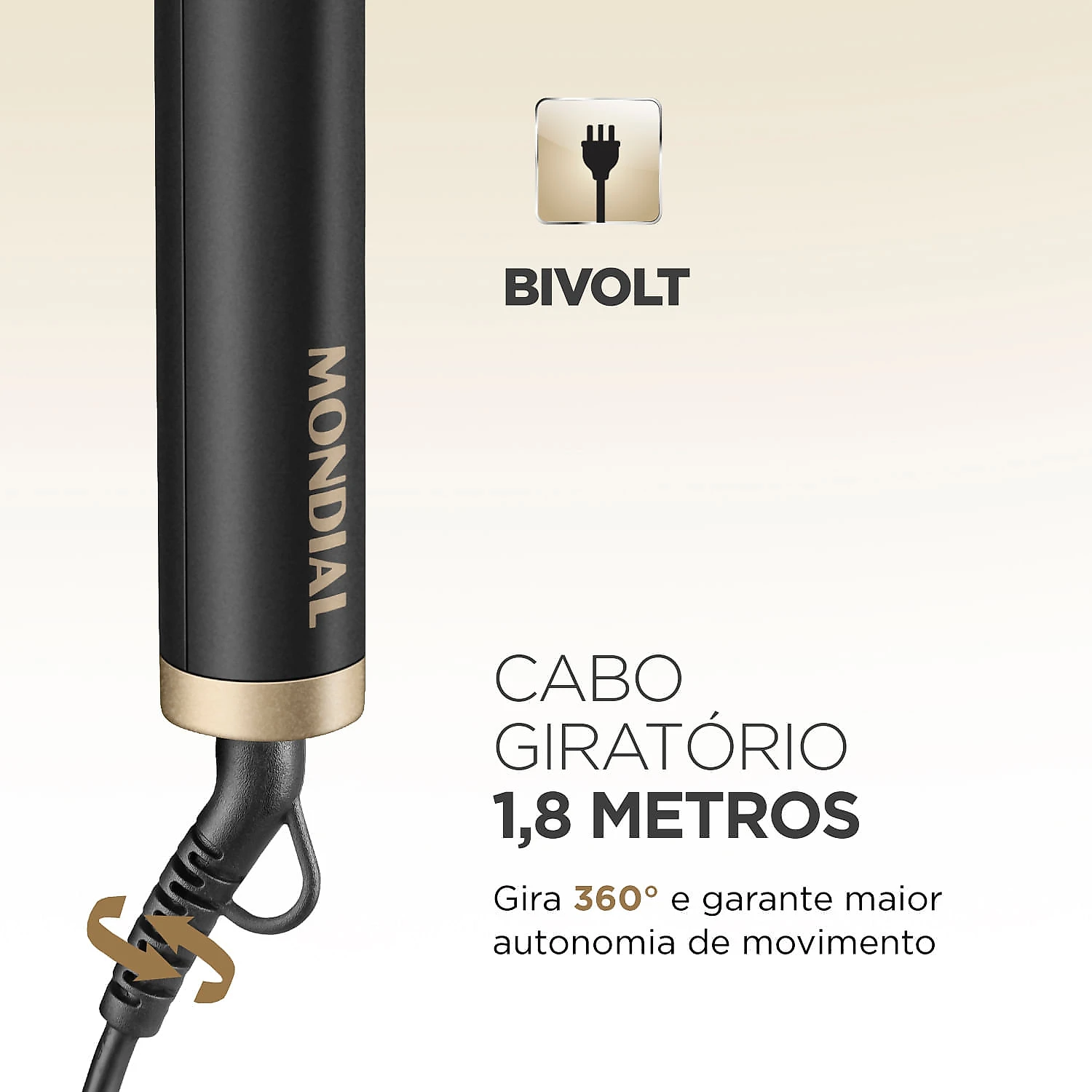 Escova Alisadora Black Gold Mondial EA-06 ESCOVA ALISADORA EA-06 BIVOLT