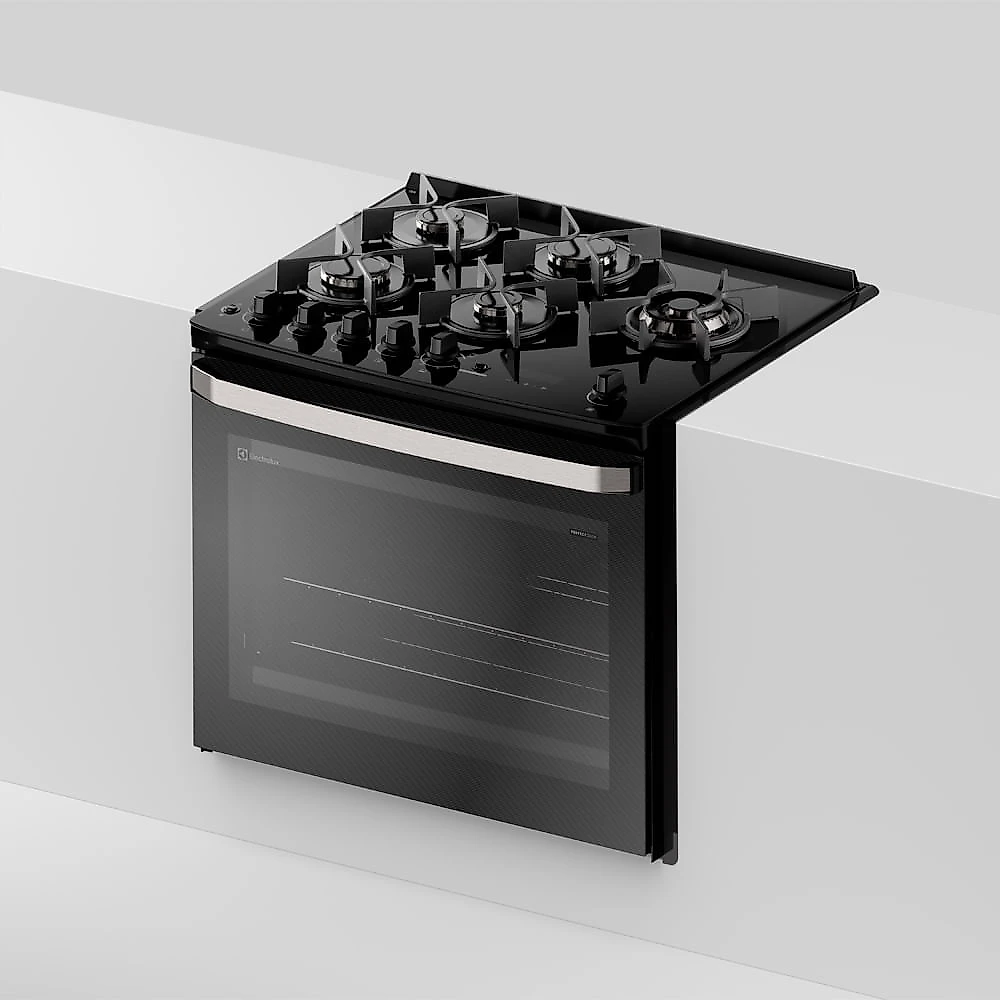 Fogão de Embutir Electrolux de 05 Bocas Experience com Mesa Vidro e Grill Preto - FE5EB 110