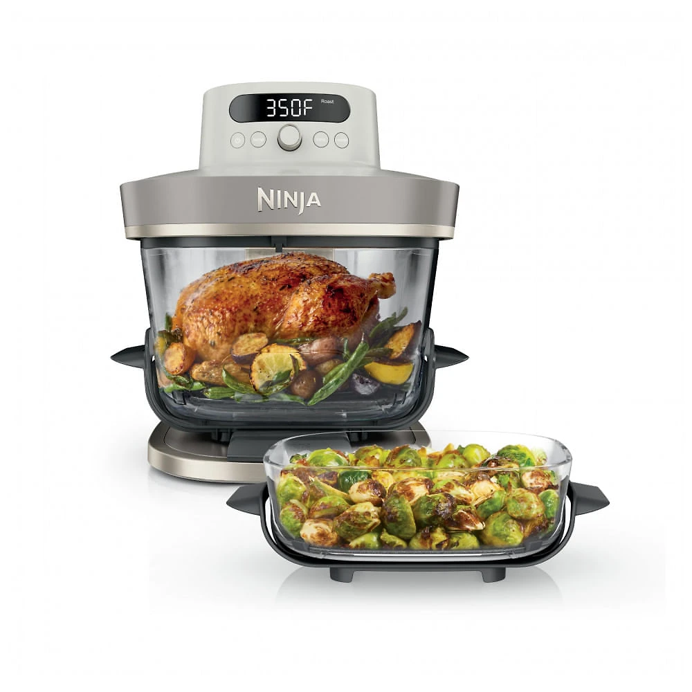 Ninja Crispi Pro Glass Air Fryer. 6-in-1. Amazon Exclusive Bone Champagne