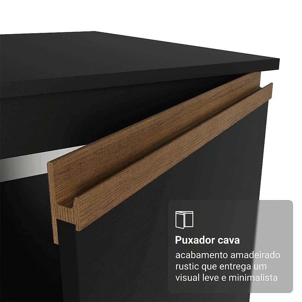Cozinha Completa Pieta 8 Portas 1 Gaveta MDP 260CM Preta Madesa