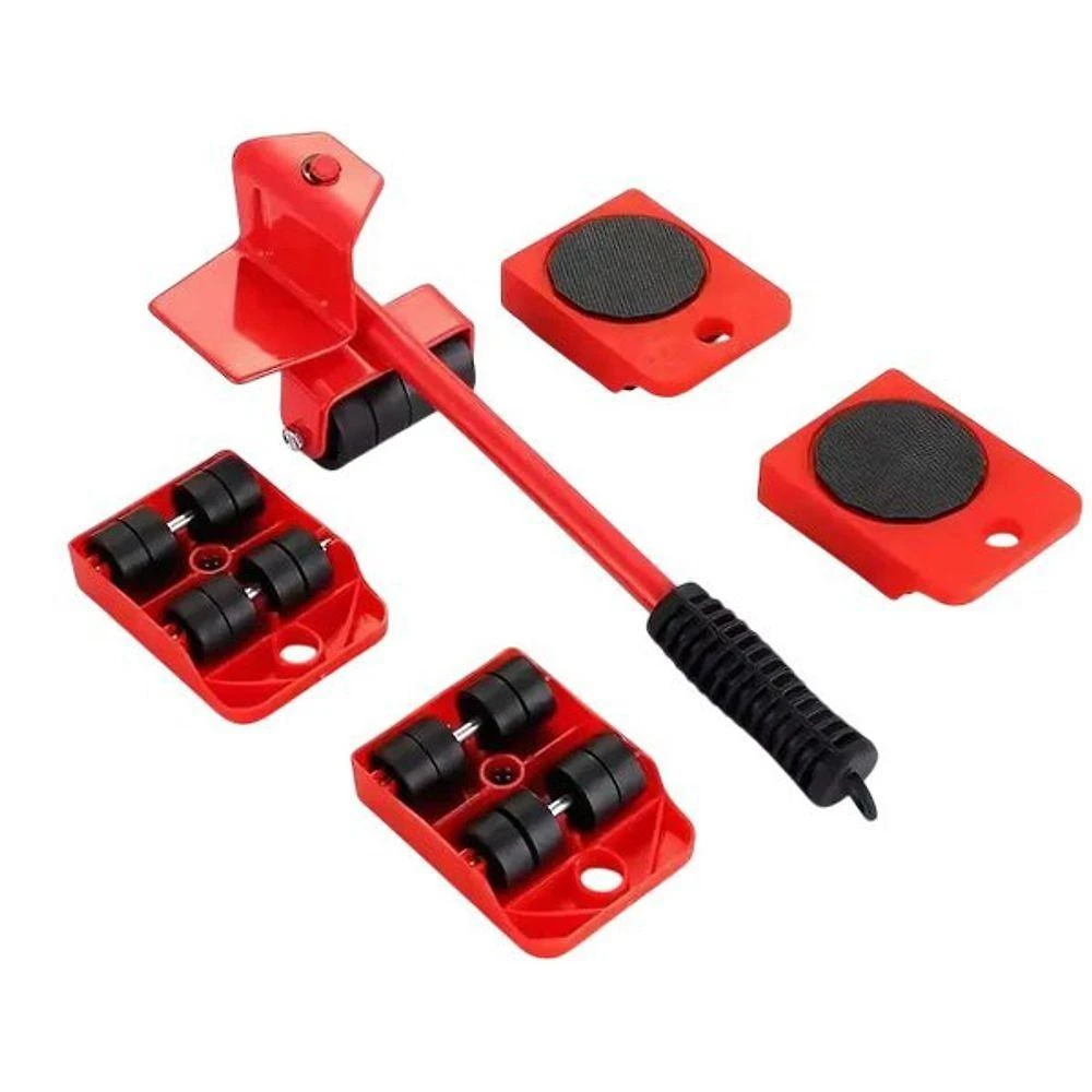 Kit Levantador de Móveis com Rodinhas 5 Peças 150kg Vermelho Top Rio Comercial