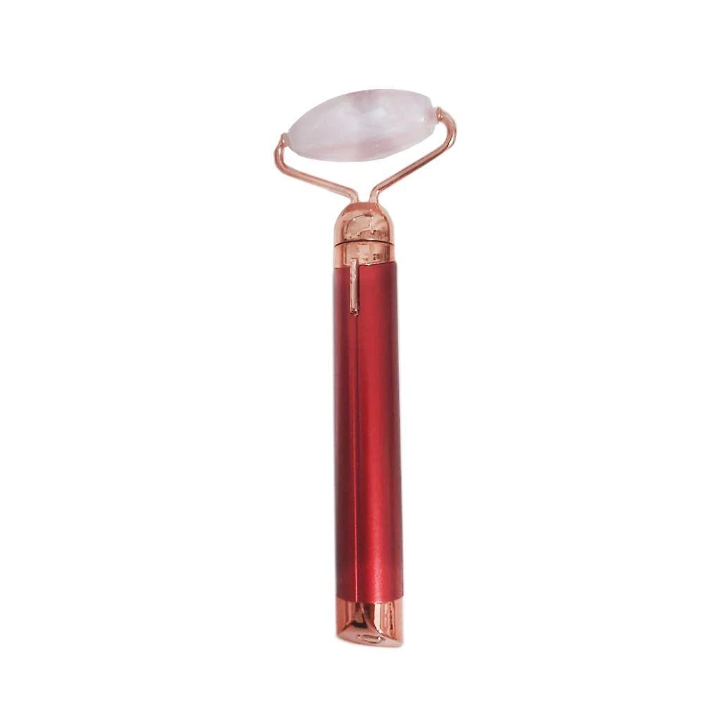 Massageador Facial Roller Vibratório 2 Cabeças Quartzo Rosa Top Total