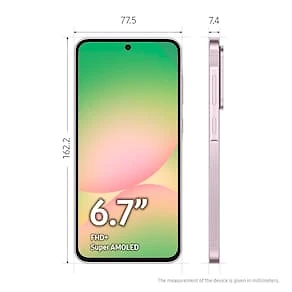 Smartphone Samsung Galaxy A56 5G Rosa 256GB, 8GB RAM, Câmera Tripla 50MP, Tela Super AMOLED 6.7", IP67, NFC e Recursos AI + Galaxy Buds FE - Grafite