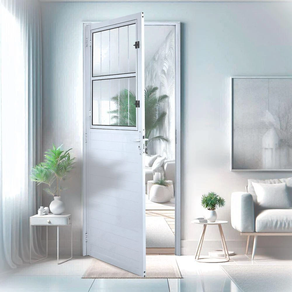 Porta Social Lambril Alumínio Branco 2.10 X 80 Lado Direito – Hale