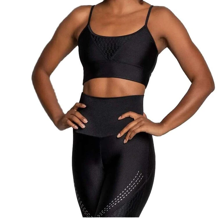 Top Trinys V Shape Jacquard - Preto - PRETO
