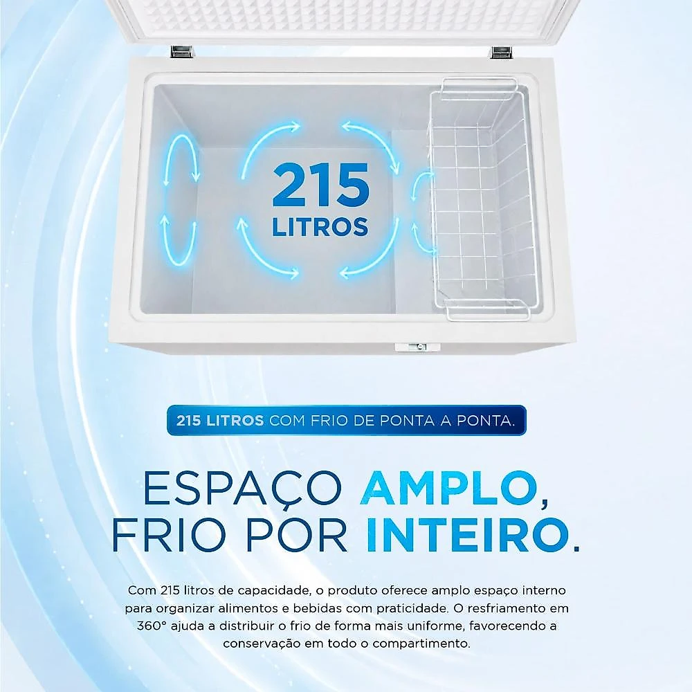 Freezer e Conservador Horizontal EOS 215 Litros Digital Tripla Ação Max Inverter Branco EFH251IDX Bivolt