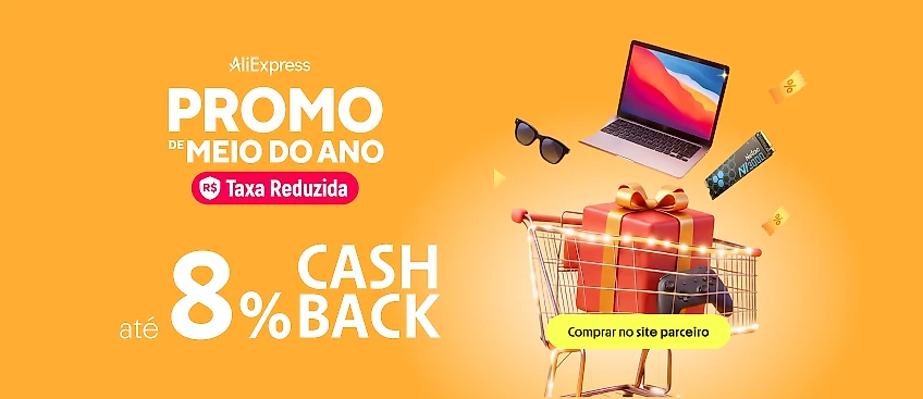 ALIEXPRESS com até 8% de cashback 