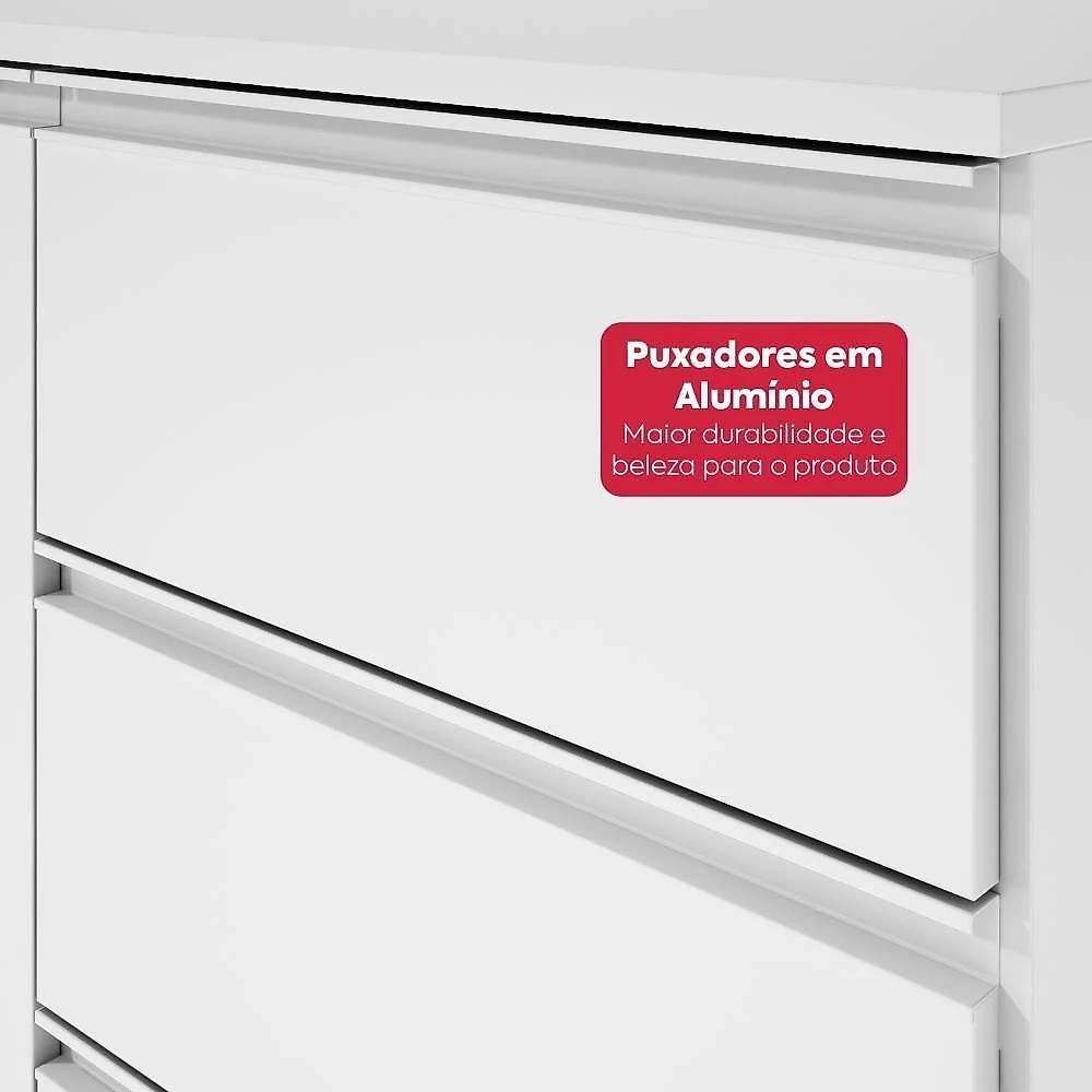 Cozinha Modular Nina 4 Módulos 2 Gavetas MDP MDF 279CM Branco Móveis Lopas webcontinental-7898789571063