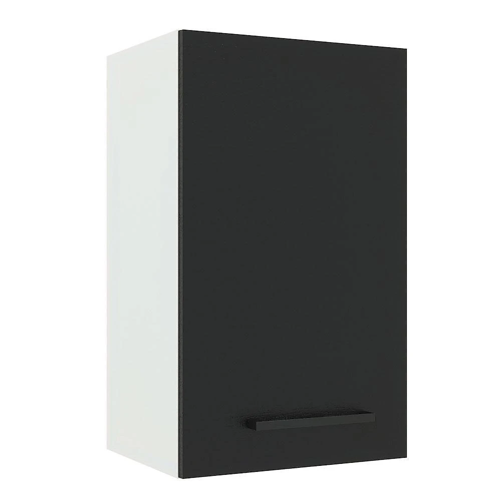 Armário de cozinha aéreo 40 cm 1 porta branco/preto agata madesa
