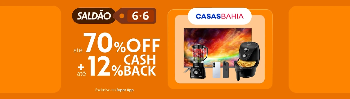 Casas Bahia com até 11% de cashback