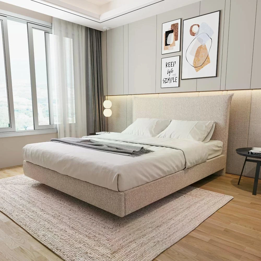Cama Casal Boreal Flutuante CabeCasa MadeiraOriginals