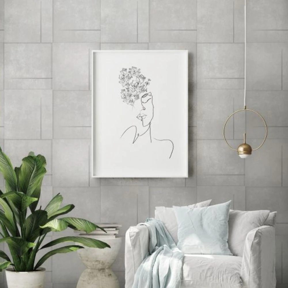 Papel De Parede Santorini Geométrico Cinza Sn161