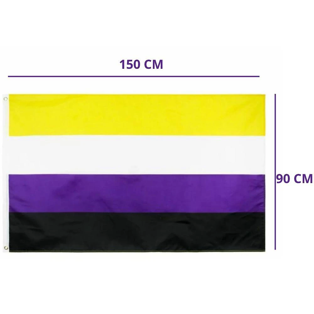 Miniatura Bandeira Gênero Não Binário 1,50X0,90Mt Lgbtqi+ Envio Já Ja