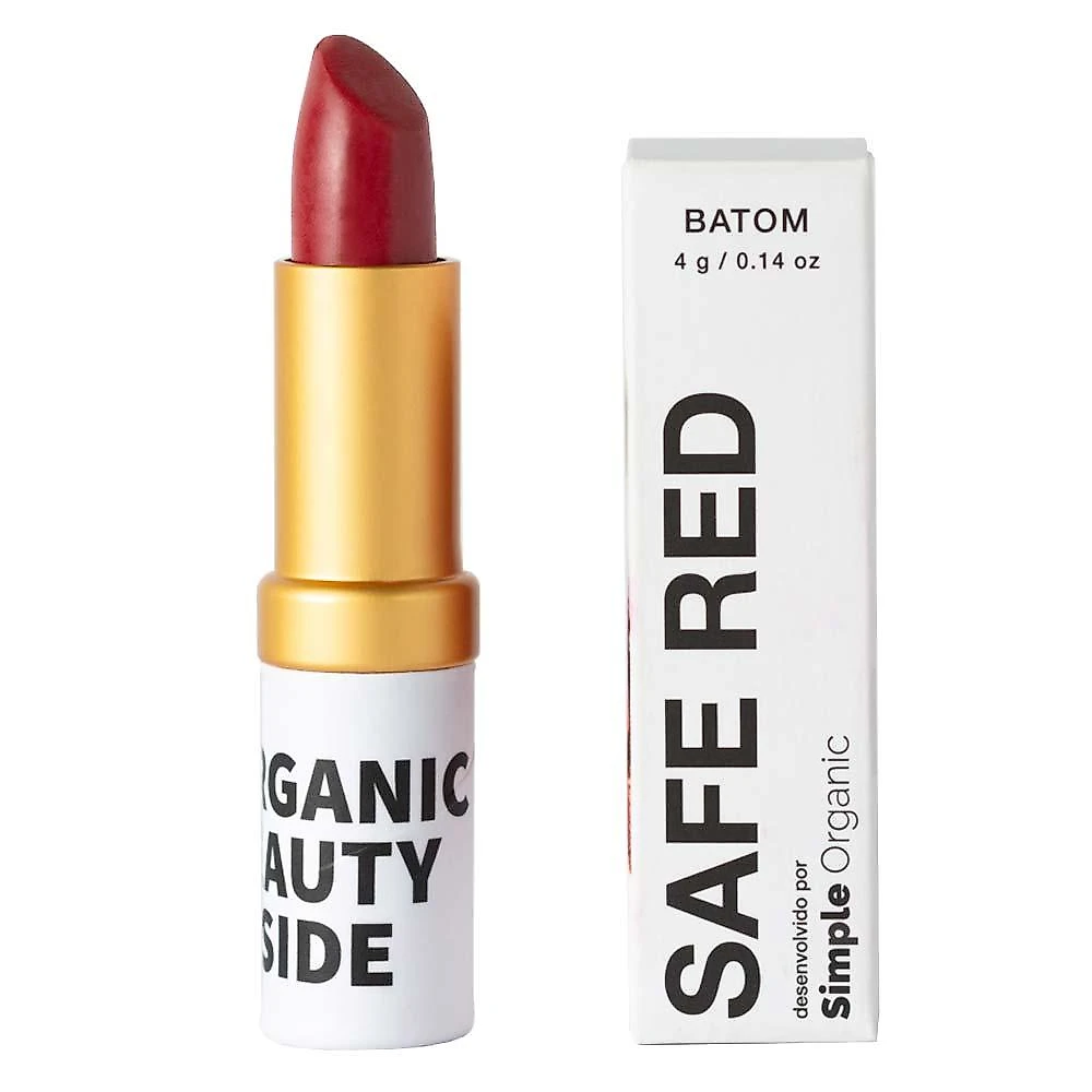 Batom hidratante simple organic - safe red