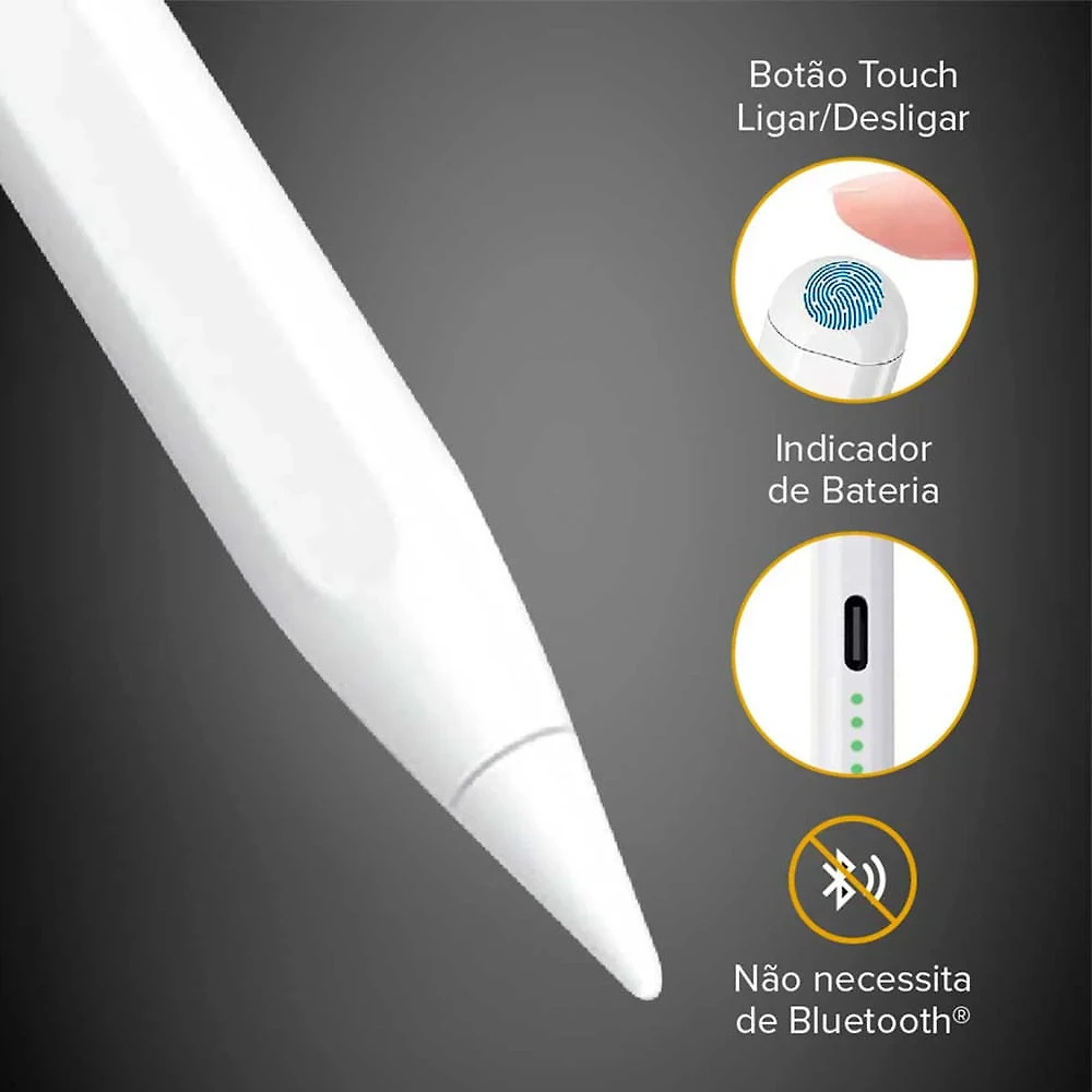 Miniatura Caneta Pencil Stylus GO Para IPad E IPad Pro Branca I2GO Branca