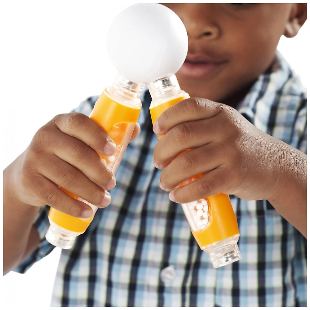Blocos de construção magnéticos Guidecraft Grippies Shakers com 30 peças e efeito sensorial para exploração STEM na primeira infância
