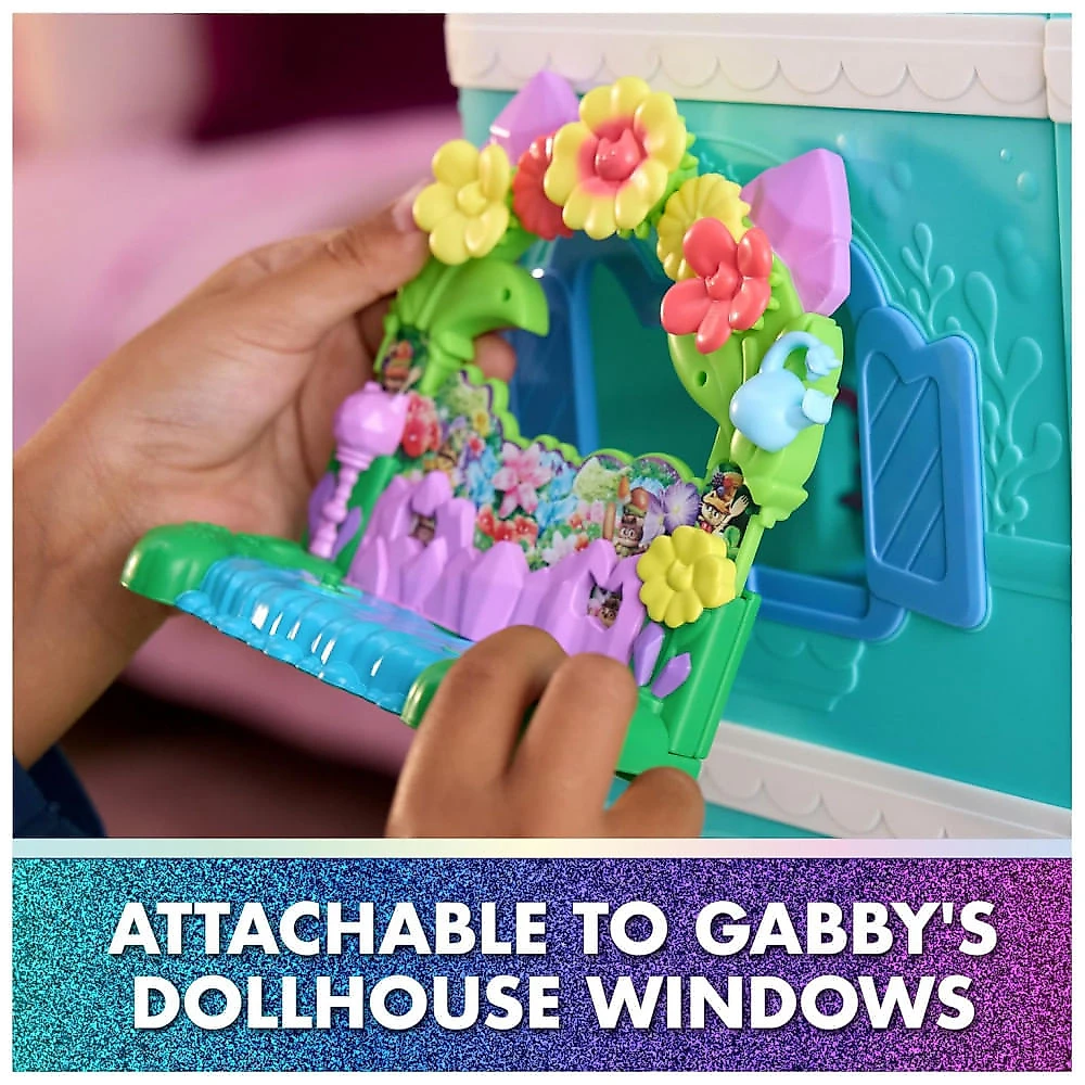 Gabbys Dollhouse, Jardim da Rainha Gatinha Fada na Sacada, com Acessórios para Boneca e Brinquedo, para Meninas e Meninos a partir de 3 anos