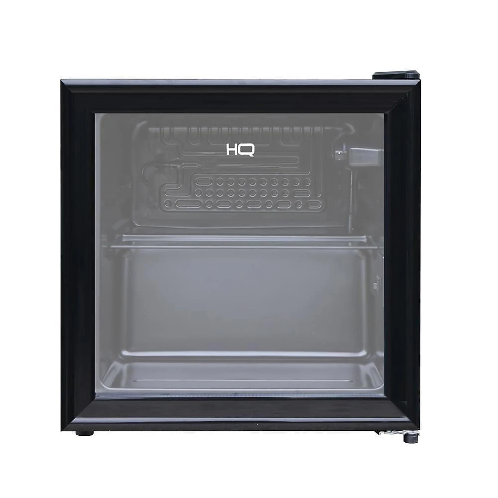 Miniatura Frigobar Expositor Vertical HQ Vidro Duplo 50 Litros Preto HQ-50FBPV 220V