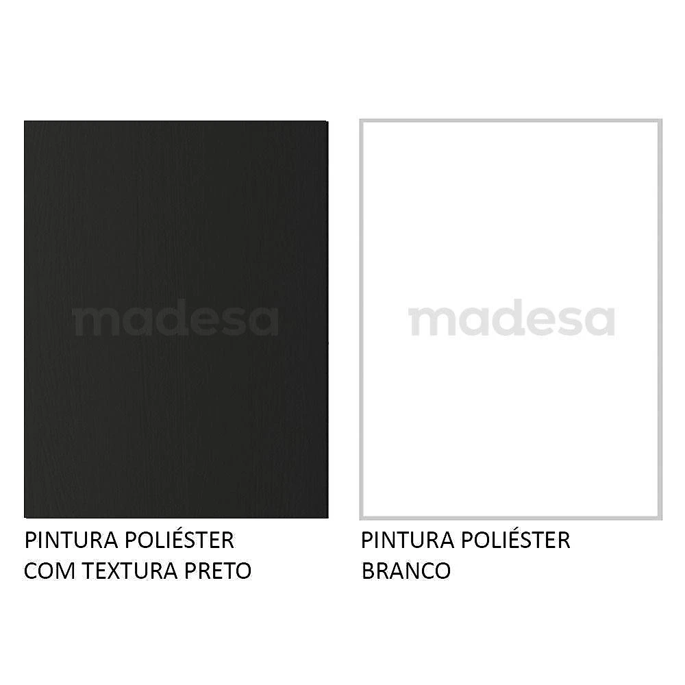 Mesa para computador gamer madesa 9409 e painel para tv até 65 polegadas - preto/branco
