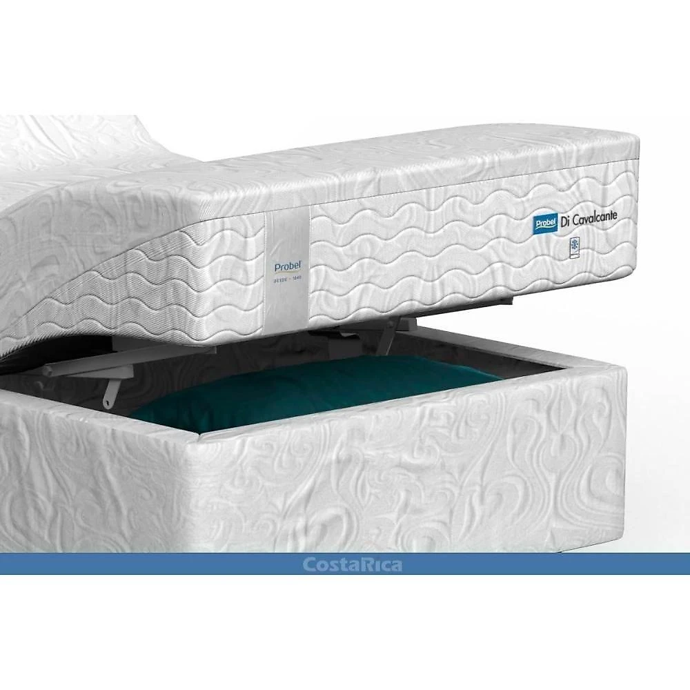 Cama Articulada Motorizada Solteiro com Colchão Cavalcante Twin Bivolt Branco Probel