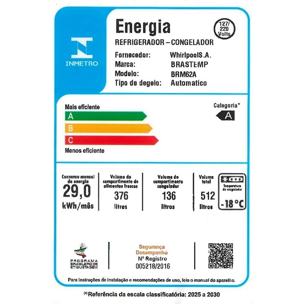 Geladeira Brastemp Frost Free Inverter B=Smart BRM62AK, 512 Litros, Inox - Bivolt