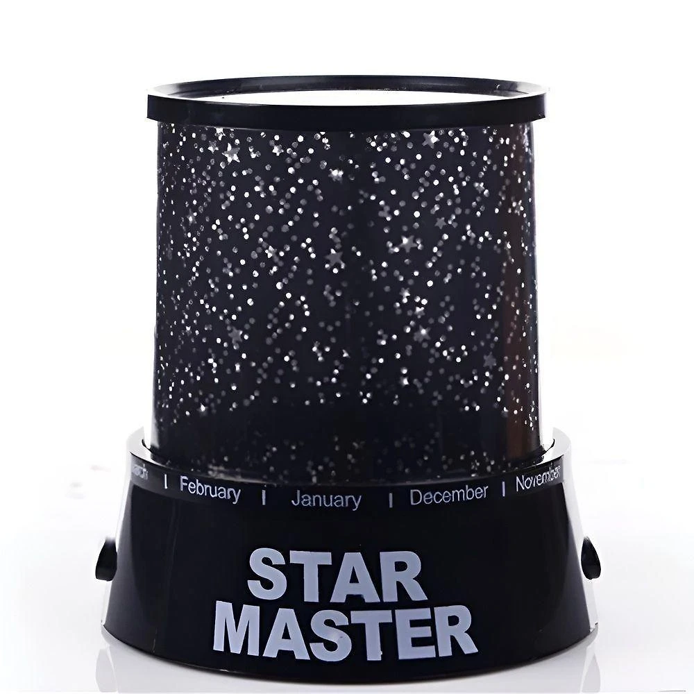 Luminária Abajur Projetor de Teto e Parede Infantil Estrelas Preto Yeet