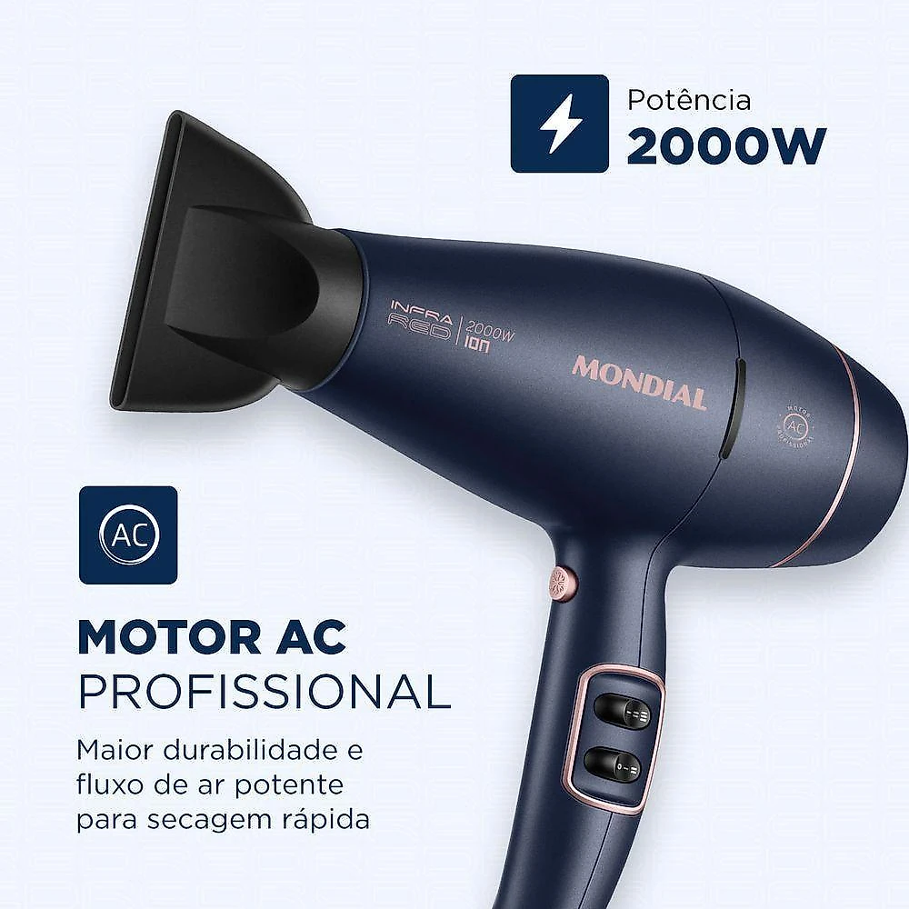 Secador De Cabelos Infrared Mondial - Scp-01-ir Sec Cabelos Prof Scp-01-ir 220v/60hz