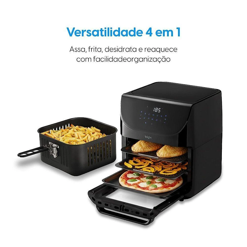 Fritadeira sem Óleo Air Fryer Elgin Family Oven Fry 12L 1900W Preto 220V