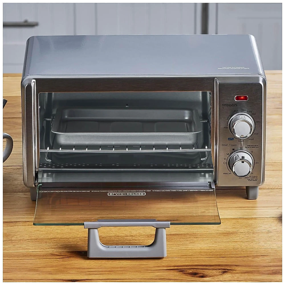 Forno Elétrico BLACK+DECKER Crisp N Bake Air Fry, 5L, 4 Pães, 5 Funções, Pizza 23cm, Timer 30min, Assa, Grelha, Frita