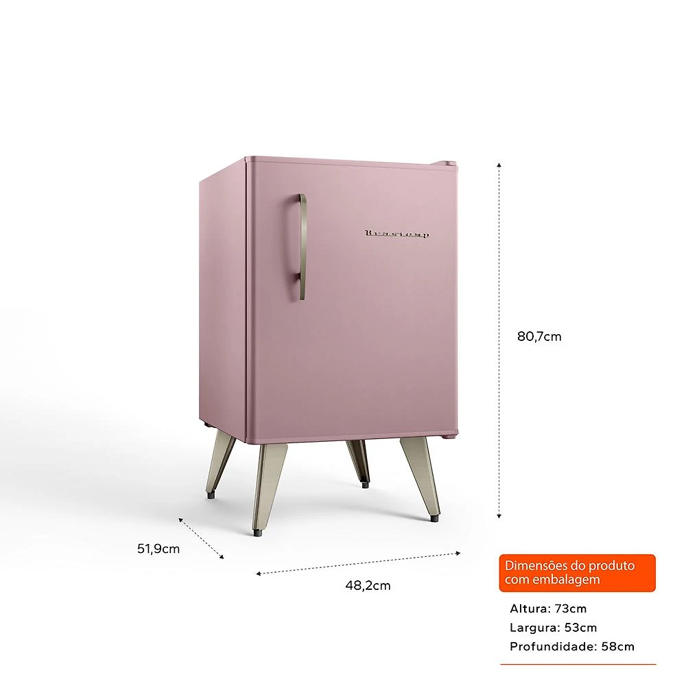 Miniatura Frigobar Brastemp Retrô 76 Litros Rose Quartz - BRA08HO 110