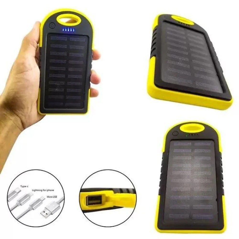 Power Bank Solar USB 10000MAH Lanterna LED Azul