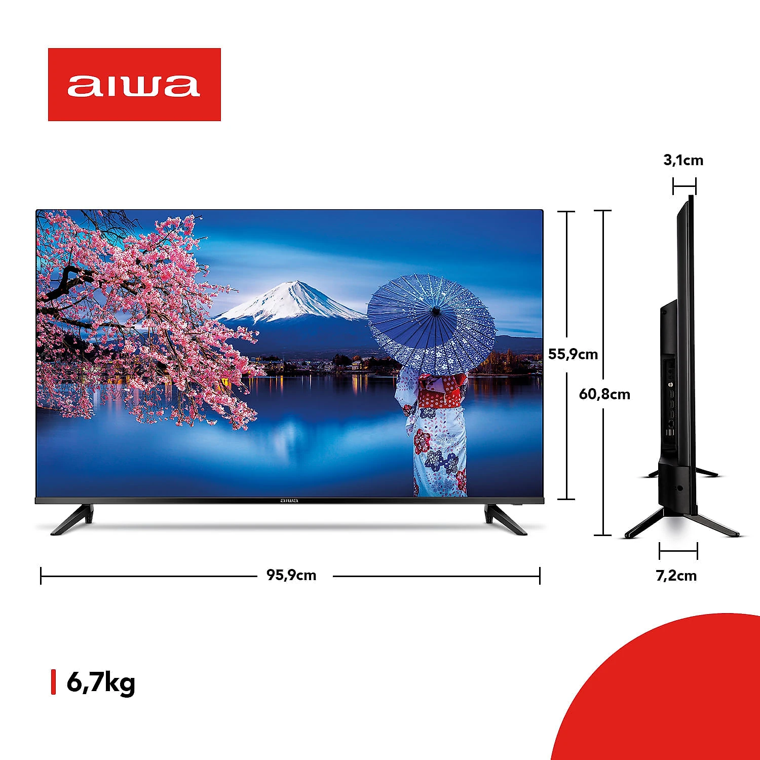Miniatura Smart TV AIWA 43” Android Full HD Borda Ultrafina HDR10 Dolby Áudio AWS-TV-43-BL-02-A BIV