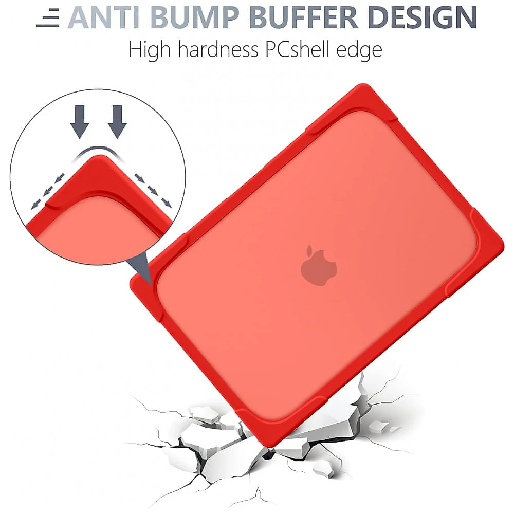 Capa Rígida Batianda para MacBook Pro 13" – Modelos A2289, A2251, A2338 M1/M2 com Suporte Dobrável, Tampa de Teclado e Película de Tela – Vermelho