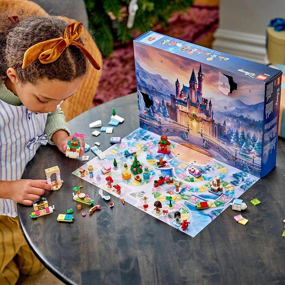 Calendário do Advento das Princesas 2026 24 Dias Caixa em Tabuleiro Branco Lego
