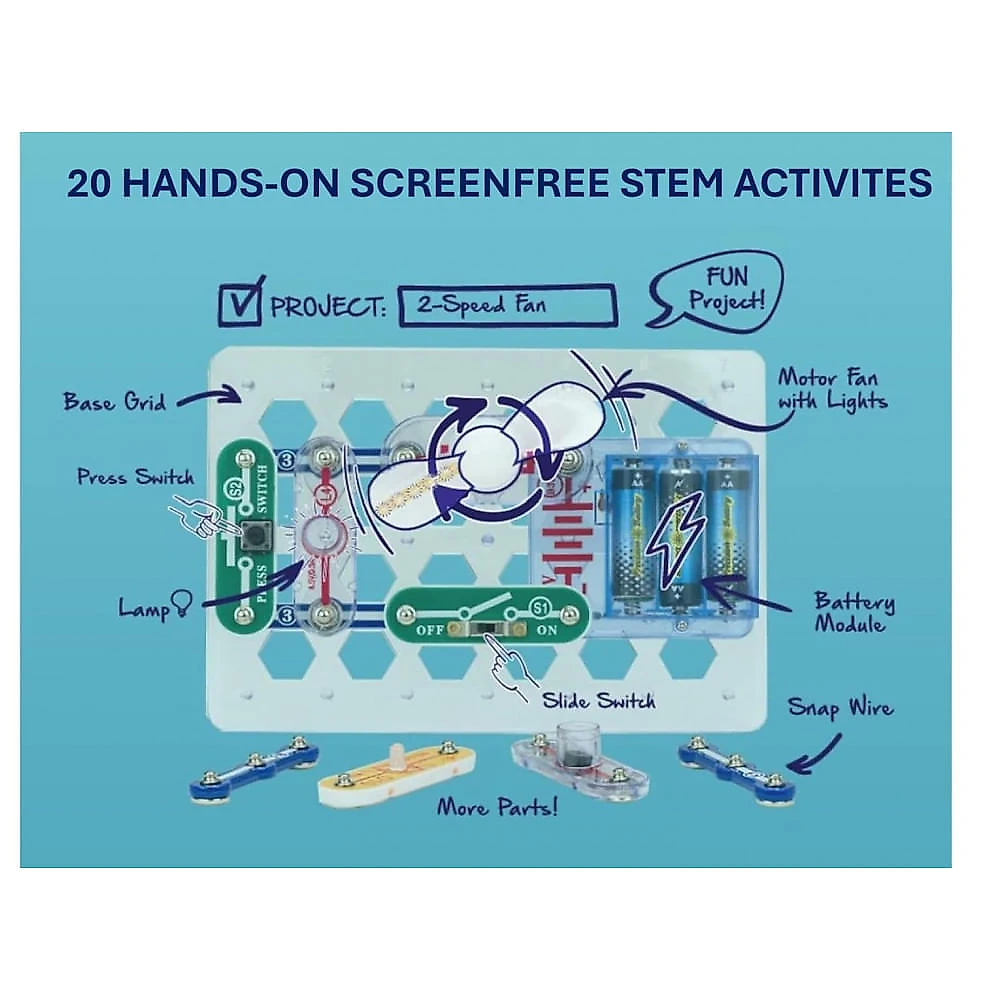 Snap Circuits Beginner – Kit Educacional de Eletrônica para Crianças de 5 a 9 Anos