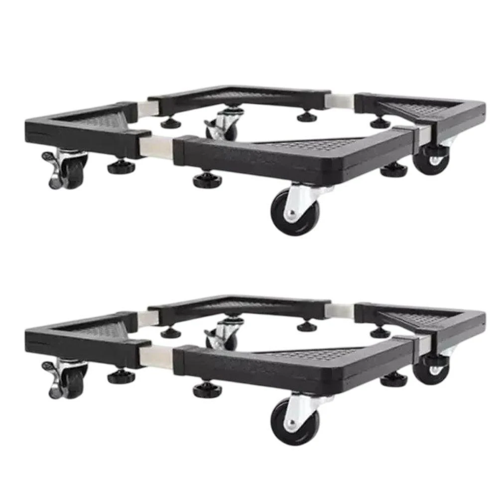 Suporte com Rodinhas Ajustável AB Mídia SU-RODA para Eletrodoméstico 140KG Bivolt Preto 2 UNI