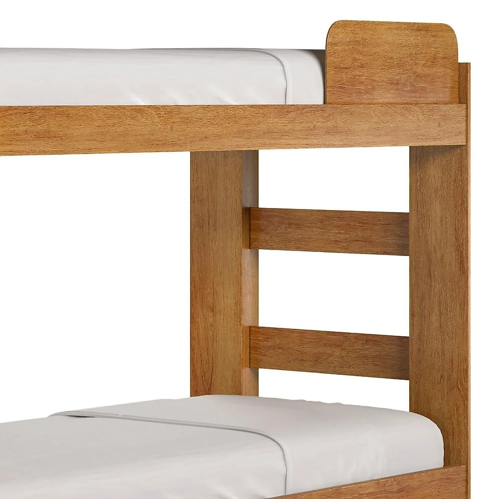 Quarto Infantil Completo com Guarda-roupa e Beliche Théo Amadeirado